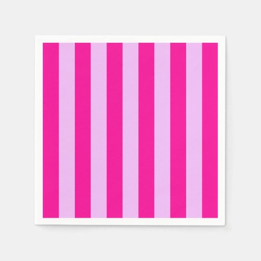 Serviette En Papier Motif en bande rose et magenta (Devant)