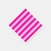 Serviette En Papier Motif en bande rose et magenta (Coin)