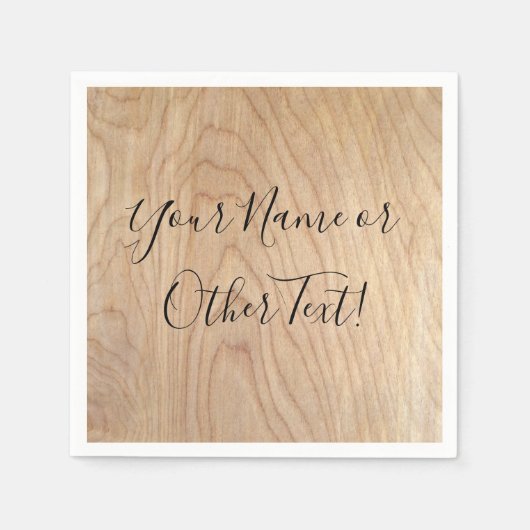 Serviette En Papier Motif en bois brut moderne rustique imprimé (Devant)