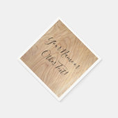 Serviette En Papier Motif en bois brut moderne rustique imprimé (Coin)