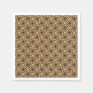 Serviette En Papier Motif en carreaux égyptiens, brun chocolat et bron