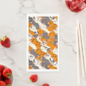 Serviette En Papier Motif en diagonale du chat noir blanc gingembre (En situation)