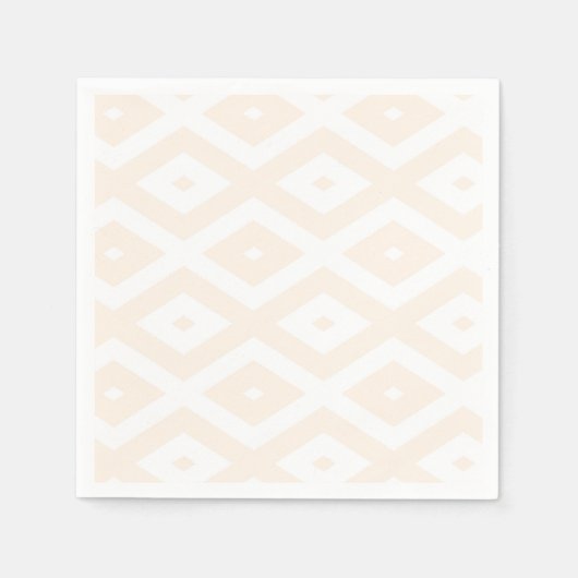 Serviette En Papier Motif en diamant beige et blanc (Devant)