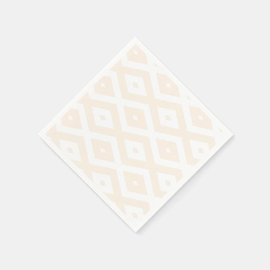 Serviette En Papier Motif en diamant beige et blanc (Coin)