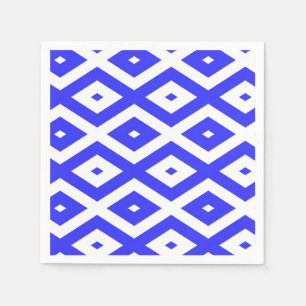 Serviette En Papier Motif en diamant bleu et blanc