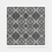 Serviette En Papier Motif en diamant géométrique noir et blanc (Devant)