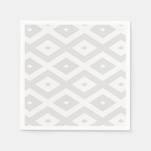Serviette En Papier Motif en diamant gris clair et blanc