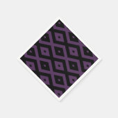Serviette En Papier Motif en diamant noir et violet foncé (Coin)