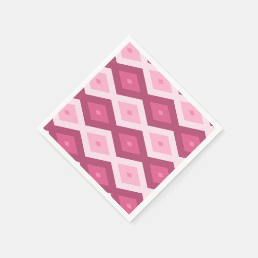 Serviette En Papier Motif en diamant rose (Coin)