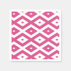 Serviette En Papier Motif en diamant rose et blanc