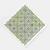 Serviette En Papier Motif en fibre métallique gris argenté vert (Coin)