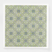 Serviette En Papier Motif en fibre métallique gris argenté vert (Devant)