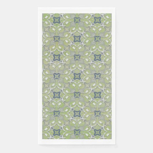 Serviette En Papier Motif en fibre métallique gris argenté vert (Devant)
