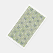 Serviette En Papier Motif en fibre métallique gris argenté vert (Coin)