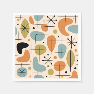 Serviette En Papier Motif en forme d'étoile de style Mid Century Moder
