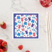 Serviette En Papier Motif en maillot de bain blanc rouge (En situation)