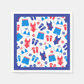 Serviette En Papier Motif en maillot de bain blanc rouge (Devant)
