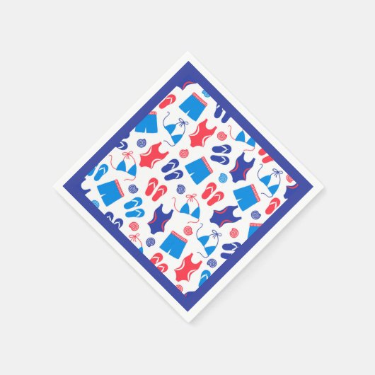 Serviette En Papier Motif en maillot de bain blanc rouge (Coin)