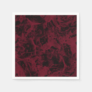 Serviette En Papier Motif en marbre noir et rouge.