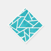 Serviette En Papier Motif en mosaïque bleu-vert et blanc (Coin)