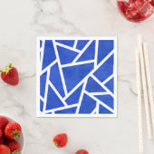 Serviette En Papier Motif en mosaïque bleue et blanche (En situation)