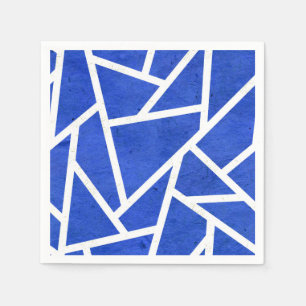 Serviette En Papier Motif en mosaïque bleue et blanche