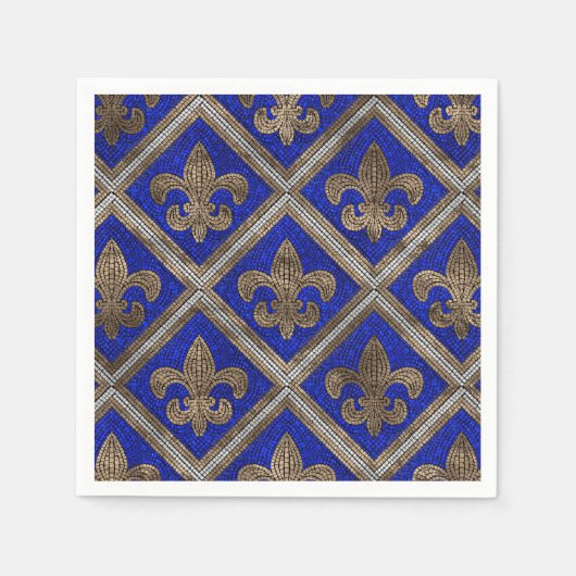 Serviette En Papier Motif en mosaïque Fleur-de-lis (Devant)
