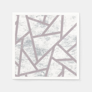 Serviette En Papier Motif en mosaïque gris pâle
