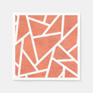 Serviette En Papier Motif en mosaïque orange mandarin