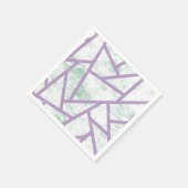 Serviette En Papier Motif en mosaïque vert clair et lavande (Coin)