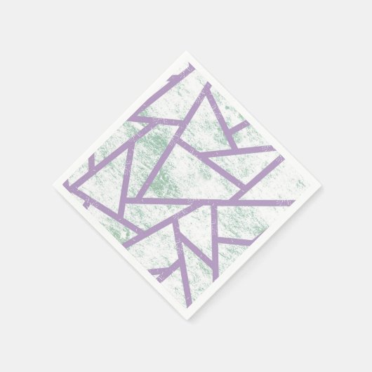 Serviette En Papier Motif en mosaïque vert clair et lavande (Coin)