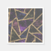 Serviette En Papier Motif en mosaïque violet et or (Devant)