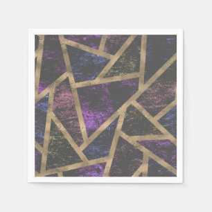 Serviette En Papier Motif en mosaïque violet et or