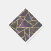 Serviette En Papier Motif en mosaïque violet et or (Coin)
