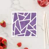 Serviette En Papier Motif en mosaïque violette et blanche (En situation)