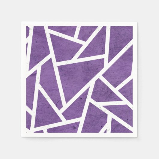 Serviette En Papier Motif en mosaïque violette et blanche (Devant)