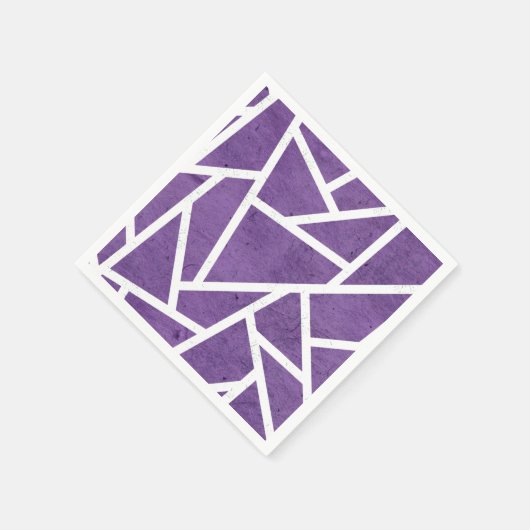 Serviette En Papier Motif en mosaïque violette et blanche (Coin)
