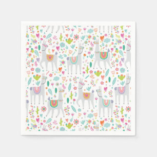 Serviette En Papier Motif en pastel mignon de lama
