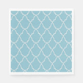 Serviette En Papier Motif en treillis marocain bleu clair (Devant)