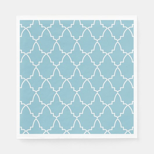 Serviette En Papier Motif en treillis marocain bleu clair (Devant)