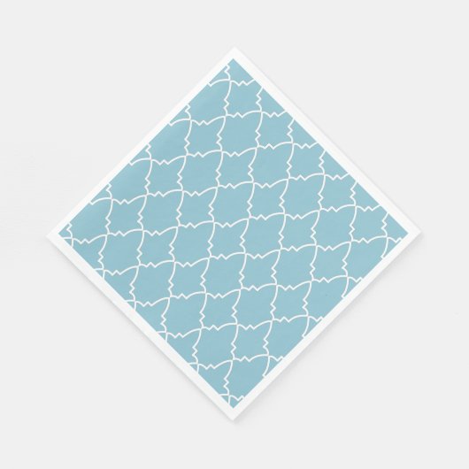 Serviette En Papier Motif en treillis marocain bleu clair (Coin)