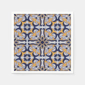 Serviette En Papier Motif en tuiles portugaises (Devant)