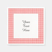Serviette En Papier Motif En vichy blanc rouge (Devant)