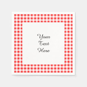 Serviette En Papier Motif En vichy blanc rouge