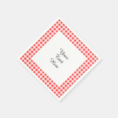Serviette En Papier Motif En vichy blanc rouge (Coin)