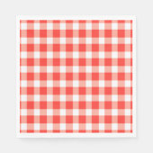 Serviette En Papier Motif En vichy blanc rouge (Devant)