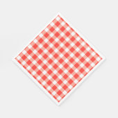 Serviette En Papier Motif En vichy blanc rouge (Coin)