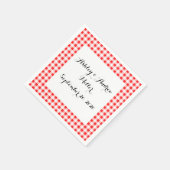 Serviette En Papier Motif En vichy blanc rouge (Coin)