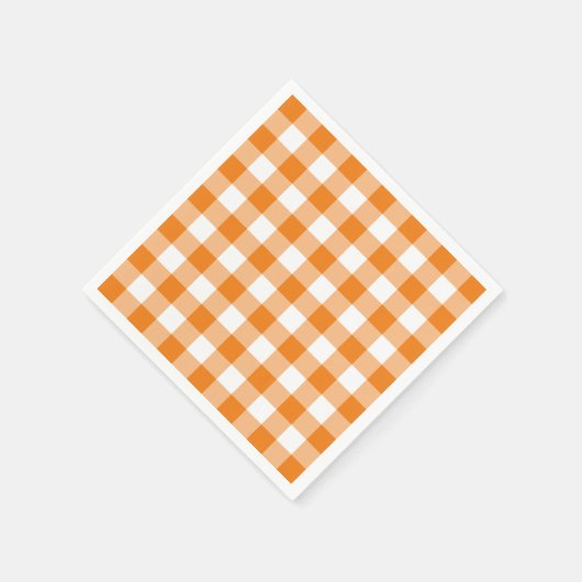 Serviette En Papier Motif En vichy chèque orange classique (Coin)