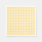 Serviette En Papier Motif En vichy jaune blanc, ton monogramme (Devant)